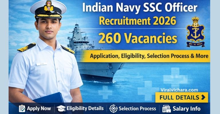 Indian Navy SSC Officer Recruitment 2026: 260 ಹುದ್ದೆಗಳು – ಅರ್ಜಿ, ಅರ್ಹತೆ, ಆಯ್ಕೆ ವಿಧಾನ