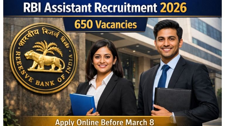 ಆರ್‌ಬಿಐ ಅಸಿಸ್ಟೆಂಟ್ ನೇಮಕಾತಿ 2026: 650 ಹುದ್ದೆಗಳು ಪ್ರಕಟ, ಮಾರ್ಚ್ 8ರೊಳಗೆ ಅರ್ಜಿ ಸಲ್ಲಿಸಿ