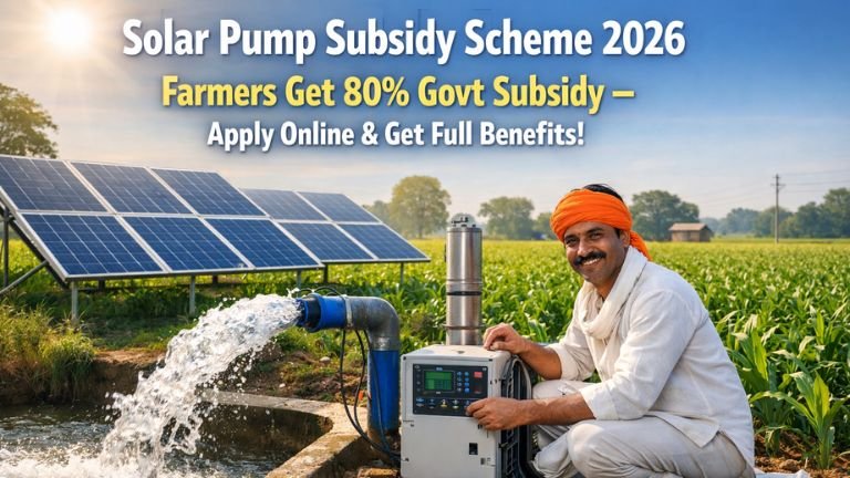 Solar Pump Subsidy Scheme 2026: ರೈತರಿಗೆ 80% ಸರ್ಕಾರದ ಸಬ್ಸಿಡಿ – ಈಗಲೇ ಆನ್‌ಲೈನ್ ಅರ್ಜಿ ಹಾಕಿ ಸಂಪೂರ್ಣ ಲಾಭ ಪಡೆಯಿರಿ
