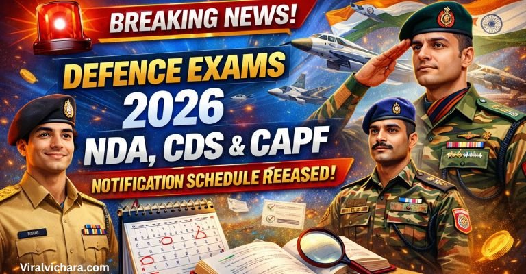 🚨 Defence Exams 2026: NDA, CDS & CAPF Notification Schedule Released – Apply Dates, Eligibility & Full Details