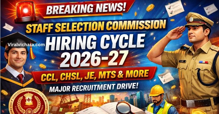 🚨 Staff Selection Commission Hiring Cycle 2026–27: CGL, CHSL, JE, MTS ಸೇರಿ ಭಾರಿ ನೇಮಕಾತಿ – ಅರ್ಜಿ ದಿನಾಂಕ ಘೋಷಣೆ ಶೀಘ್ರ!